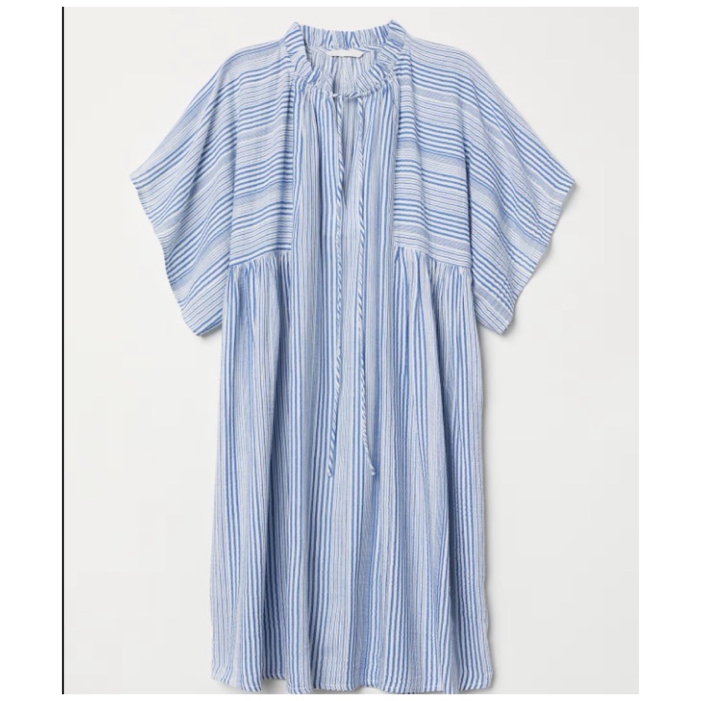 H&M | Blue and White Striped Tunic Cover Up Dress